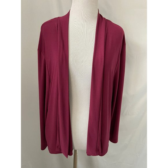 RN Studio Sweaters - RN Studio Burgundy Long Sleeve Cardigan